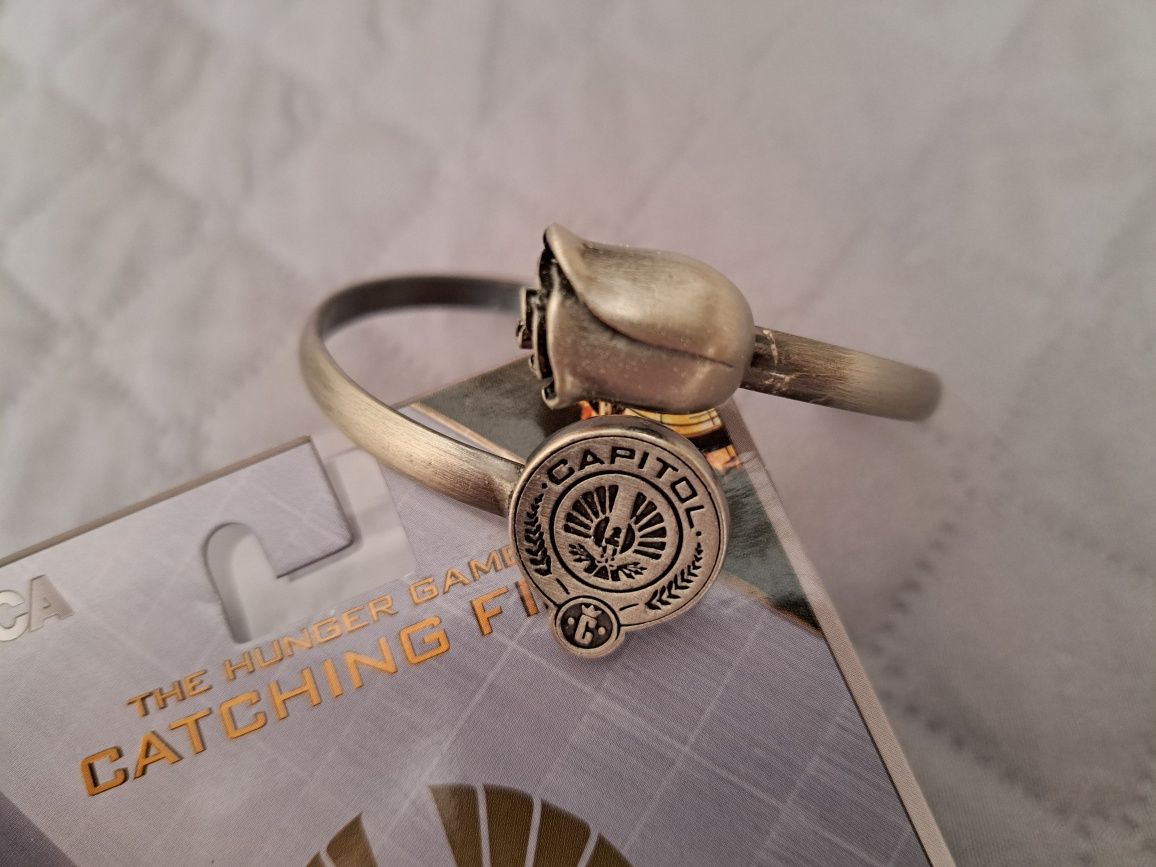 Hunger Games Jogos da Fome bracelete de metal Capitol e Rosa - NOVO