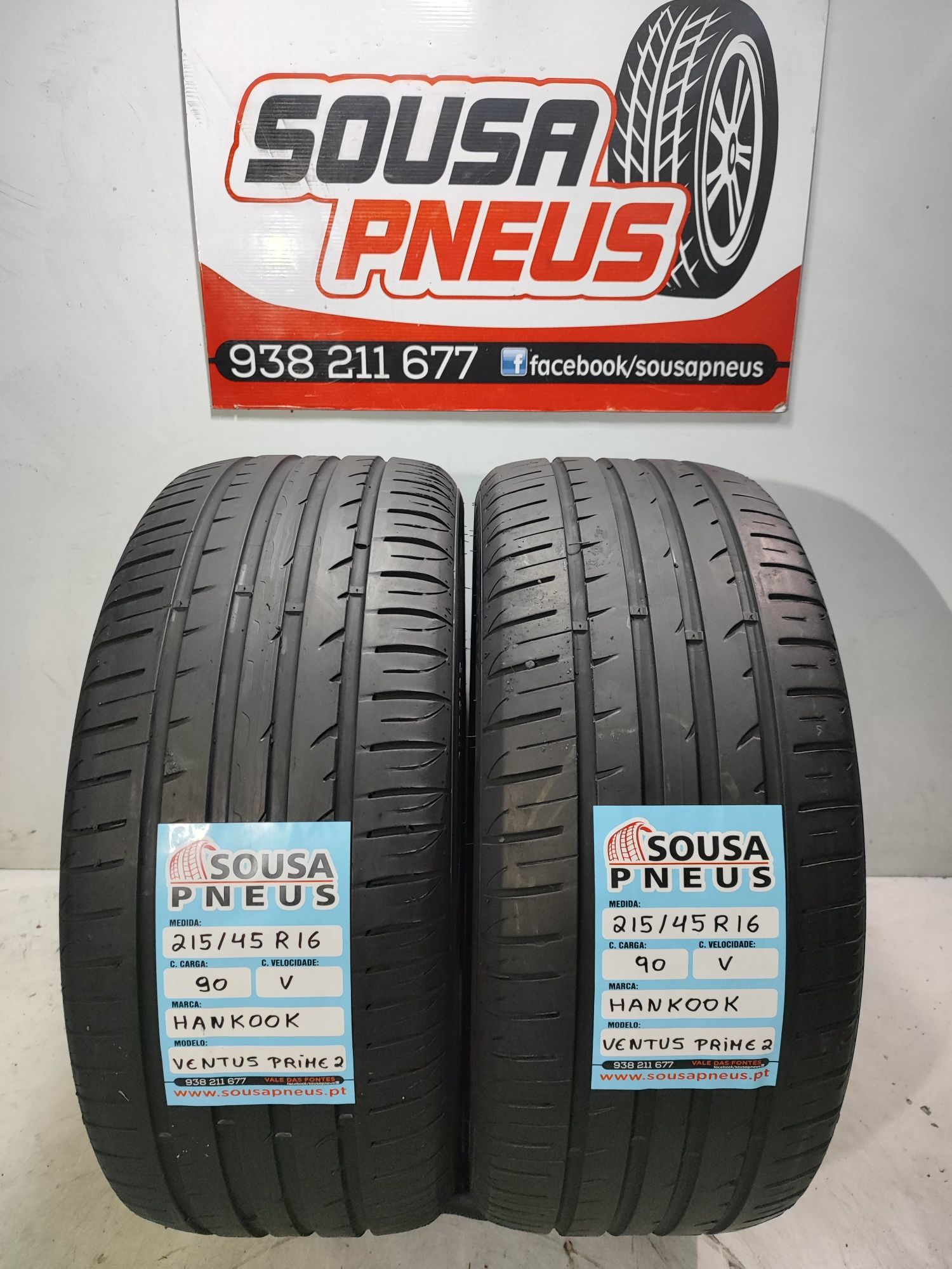 2 pneus semi novos Hankook 215/45R15 Oferta dos portes