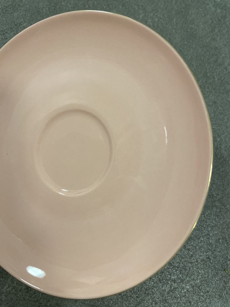 Ćmielow - porcelanowy różowy talerzyk