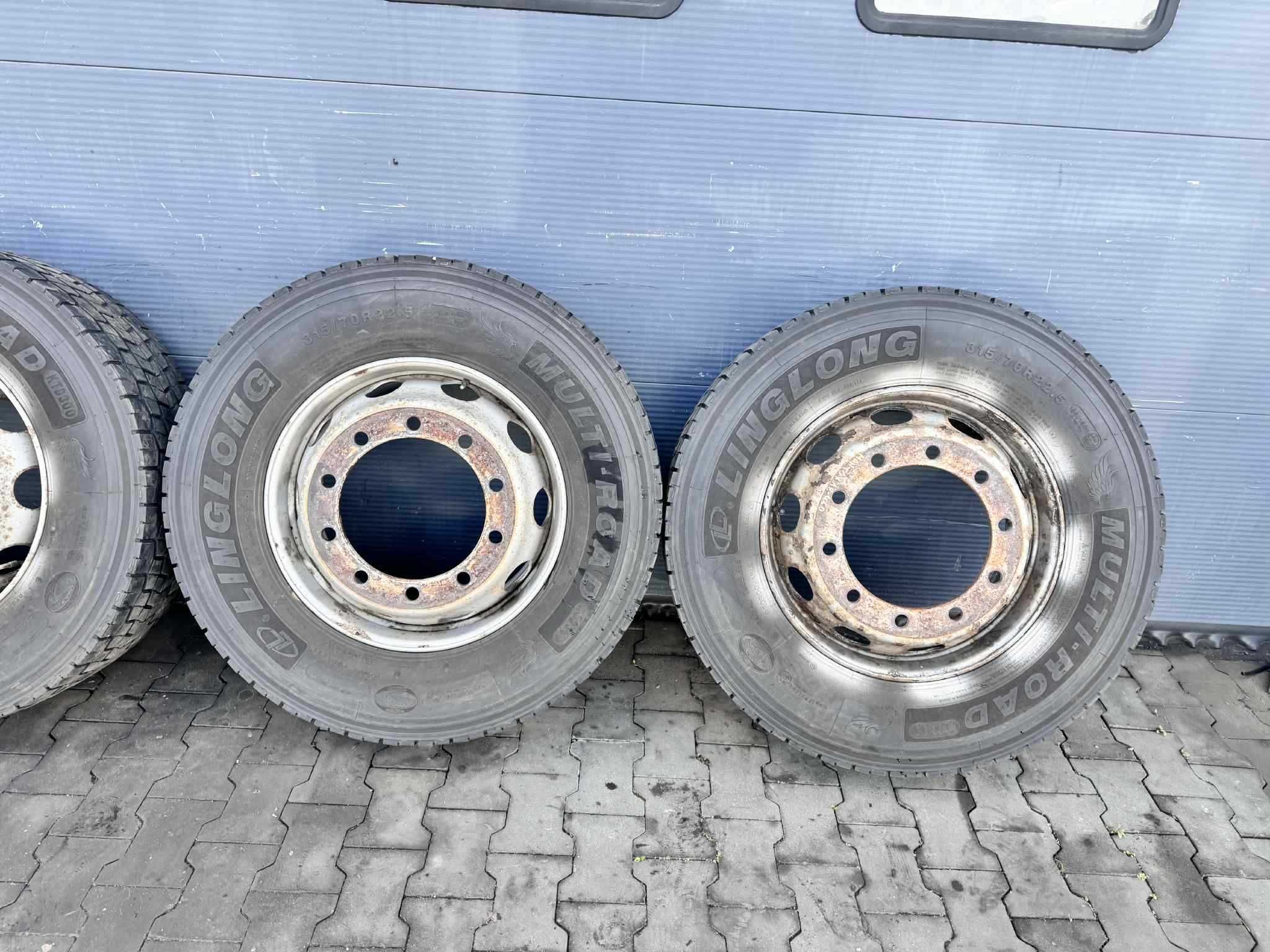 4x Koła opony napędowe 315/70/22,5 Linglong KTD300 22r 9mm 10 śrub