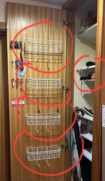 Conjunto 4 prateleiras organizadoras cesto + 1 suspensa para arrumação