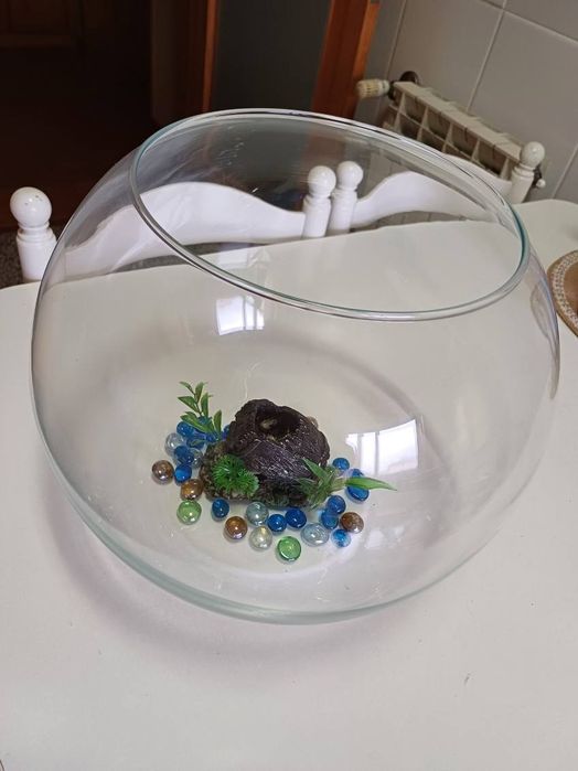 Aquário de vidro grande