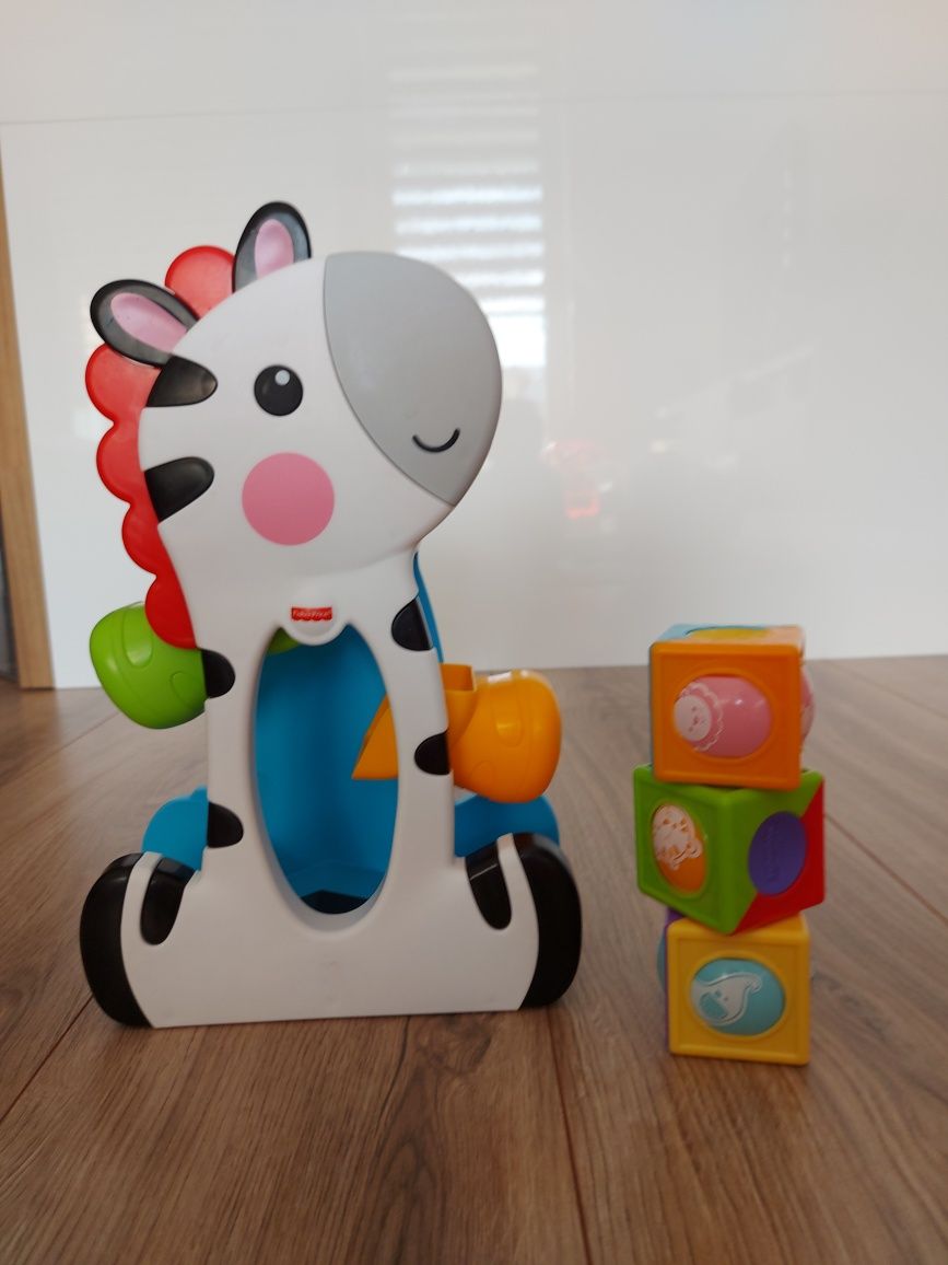 Zabawka interaktywna Fisher-price, zebra, ruchome klocki