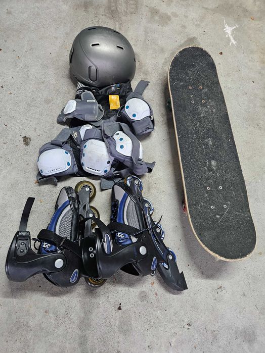 Patins em linha e skate