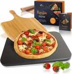 Kamień do pizzy i chleba 30x38 cm + bambusowa łopatka | Do 600°C