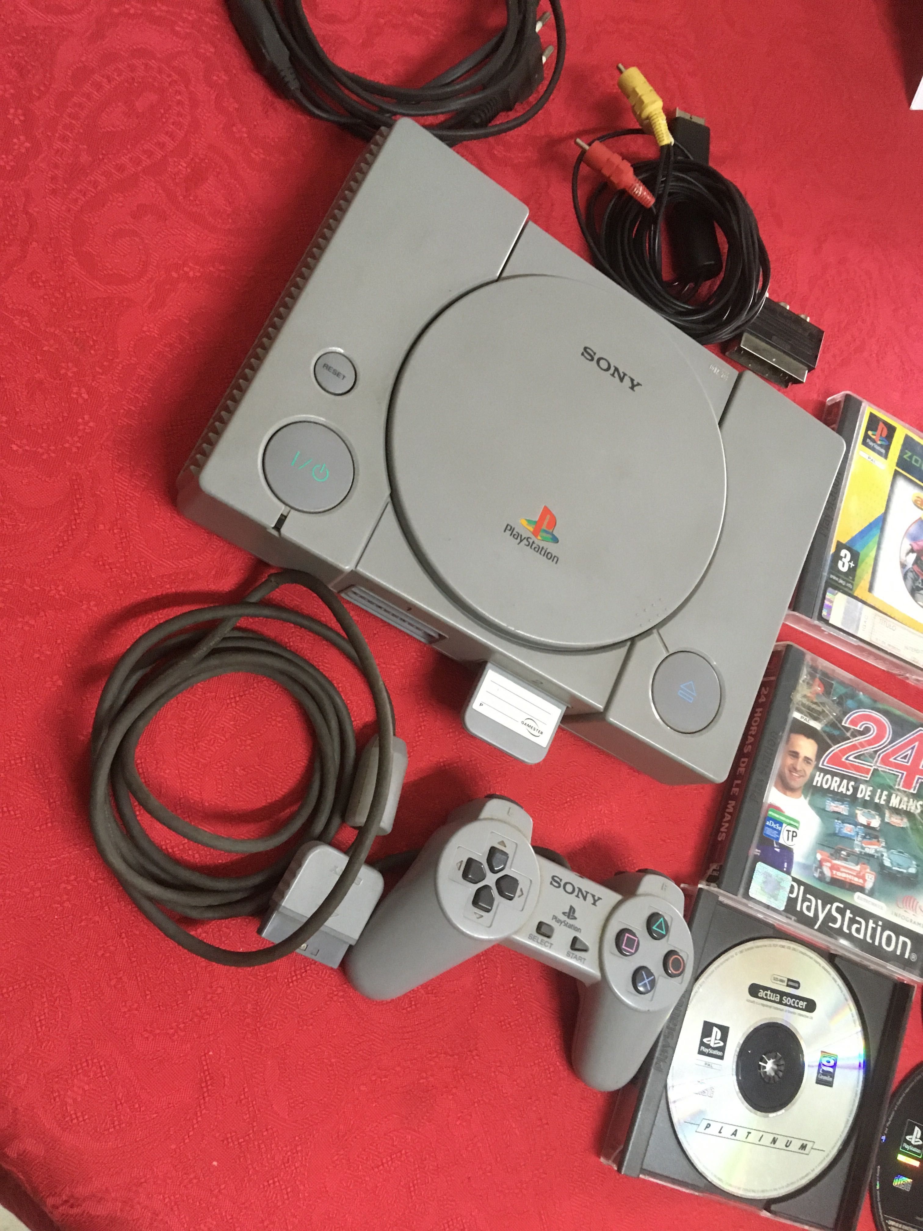 PlayStation 1 PSX - comando original, cartão memória-jogos- completa