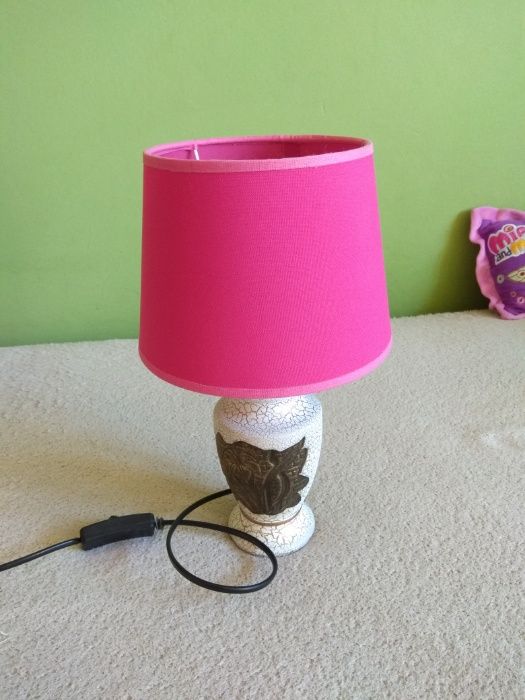 Abażur do lampki stojącej, , różowa fuksja, nowy, 19,5 cm średnica