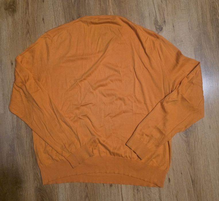 Pomarańczowy Sweter Polo by Ralph Lauren Dekolt V Bawełna L