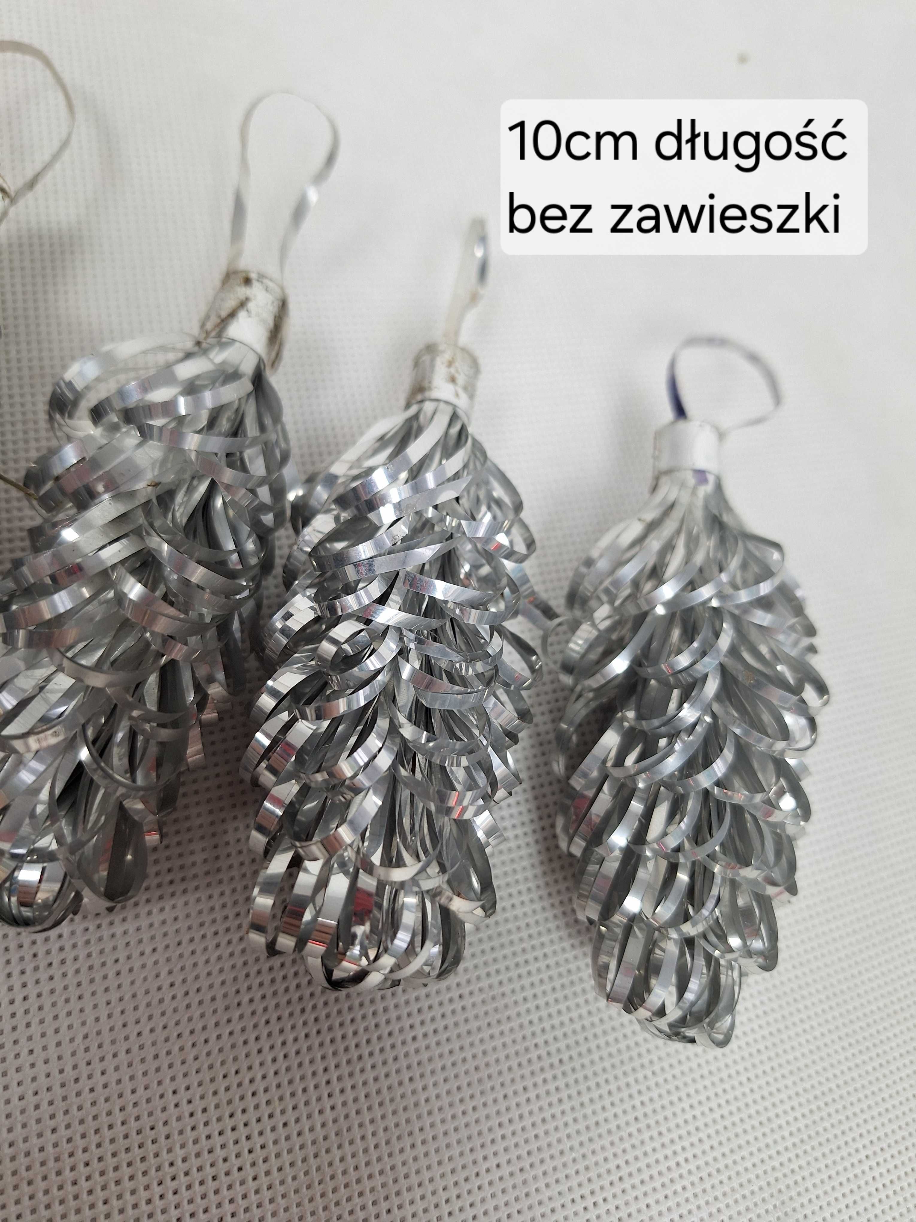 ozdoby choinkowe PRL srebrne
