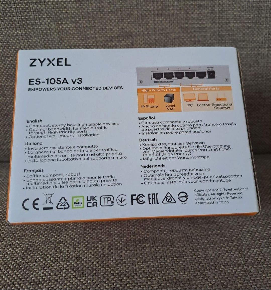 Zyxel ES-105AV3-EU0101F przełącznik sieciowy nowy okazja na prezent