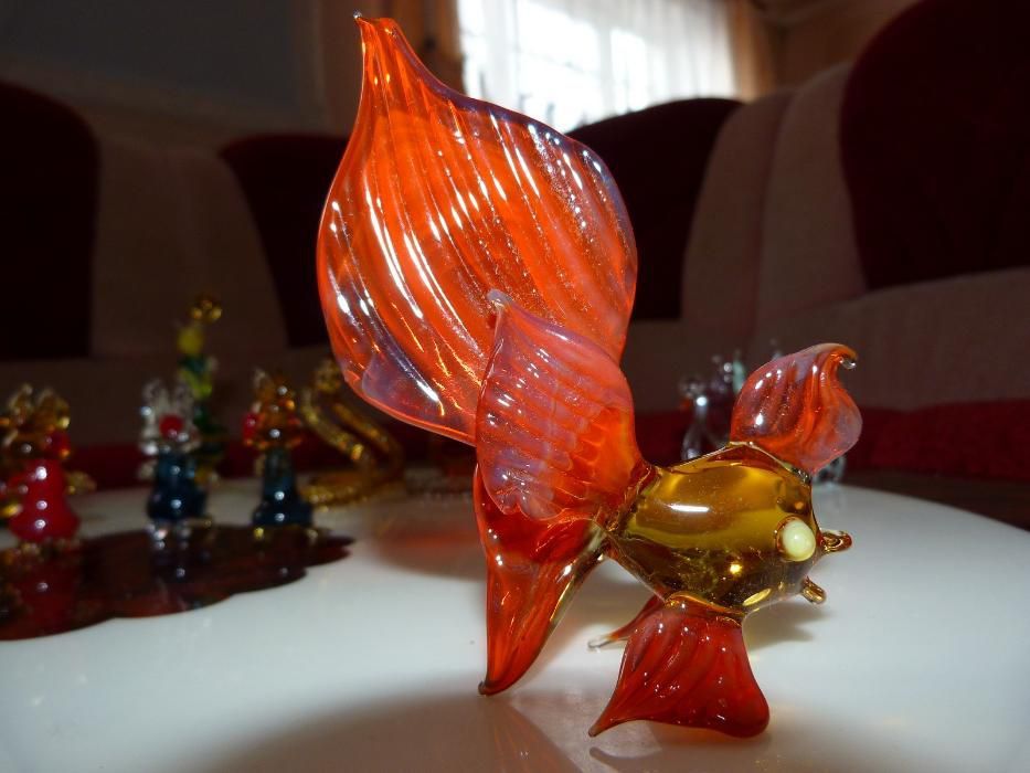 Скульптура "Риба", ручна робота, фігура з кольорового скла, нов. товар