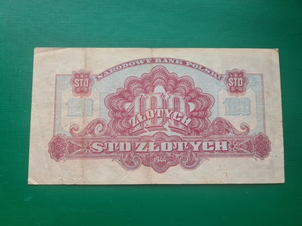 Sprzedam banknot 100 złotych z 1944r, seria TA