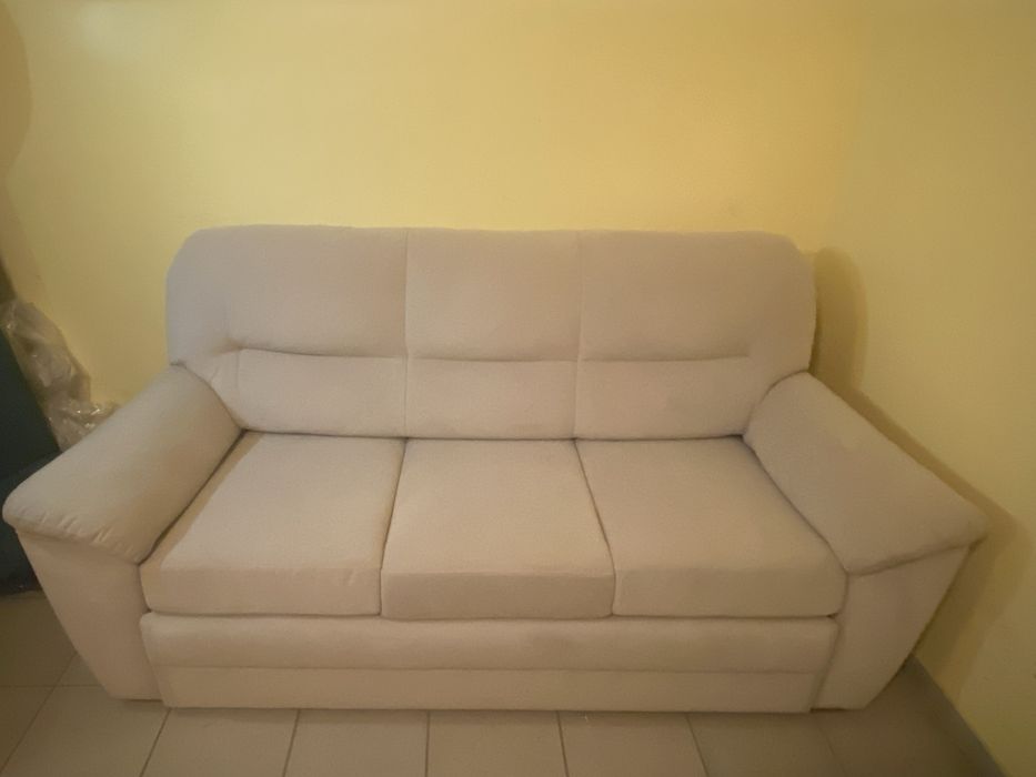 Sofa 3-osobowa z funkcją spania – beżowa, nieużywana
