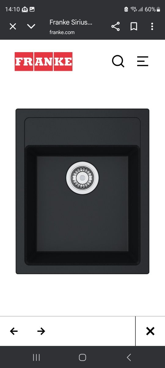 Zlew Franke Sirius SID 610-36 onyx