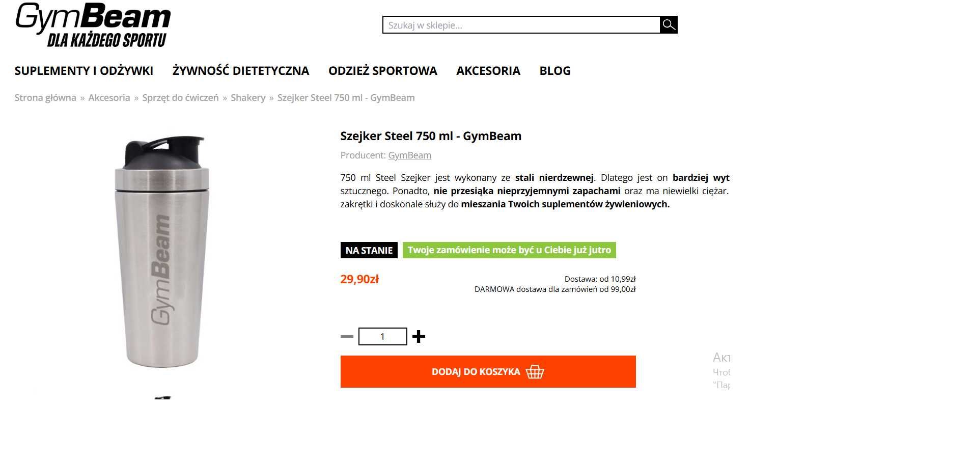 Szejker Steel 750 ml - GymBeam