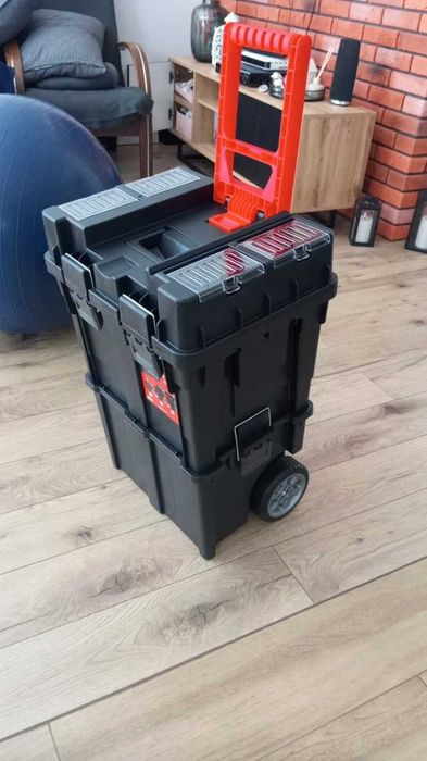 Duża Mocna Skrzynka Narzędziowa Na Kółkach Modułowa + GRATIS Tacka