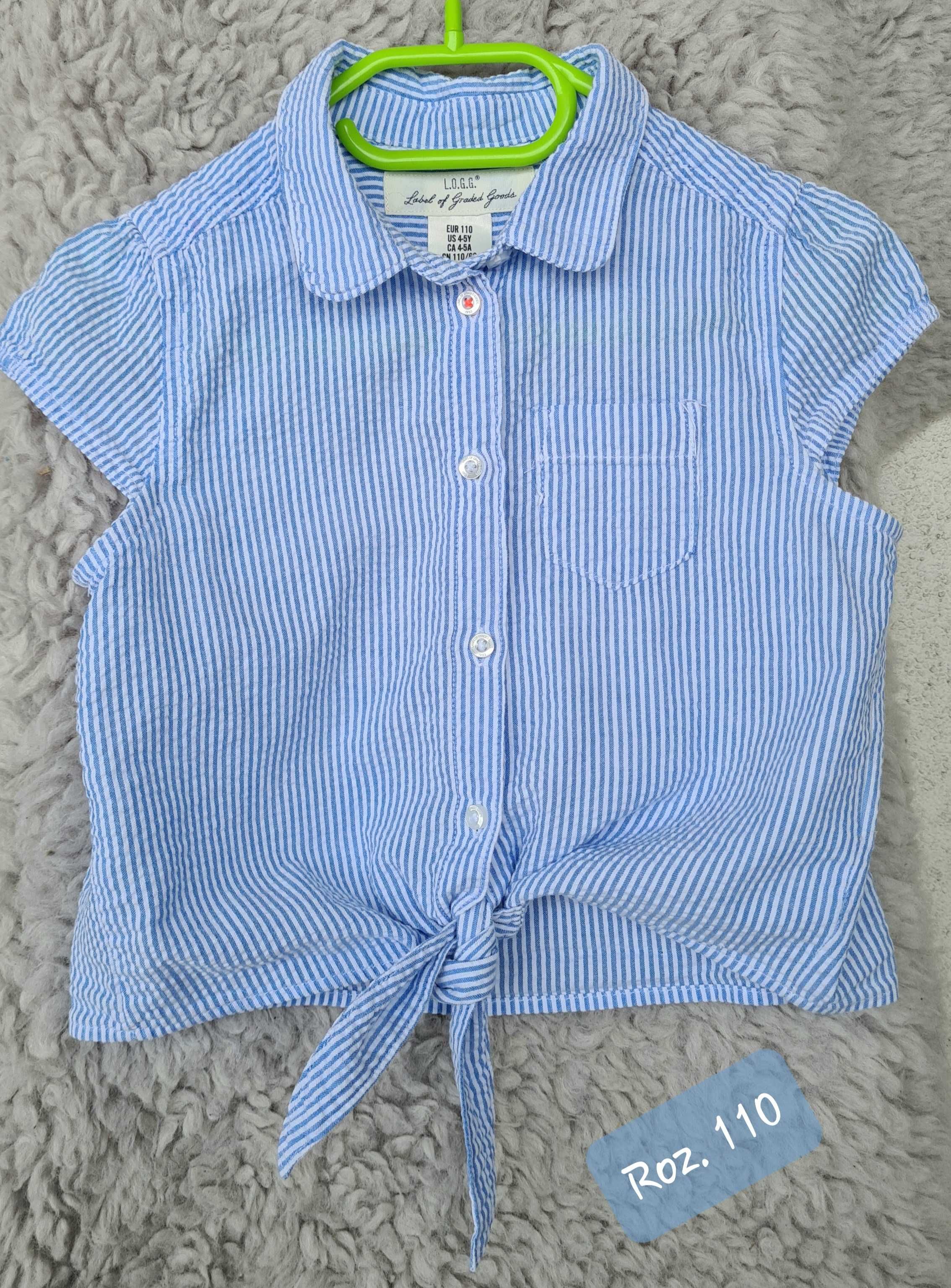 Bawełniana koszula H&M w paski roz 110 cm