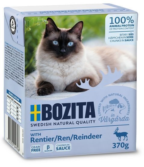 Zdrowa, lekkostrawna karma dla kotów z reniferem w sosie - Bozita 370g