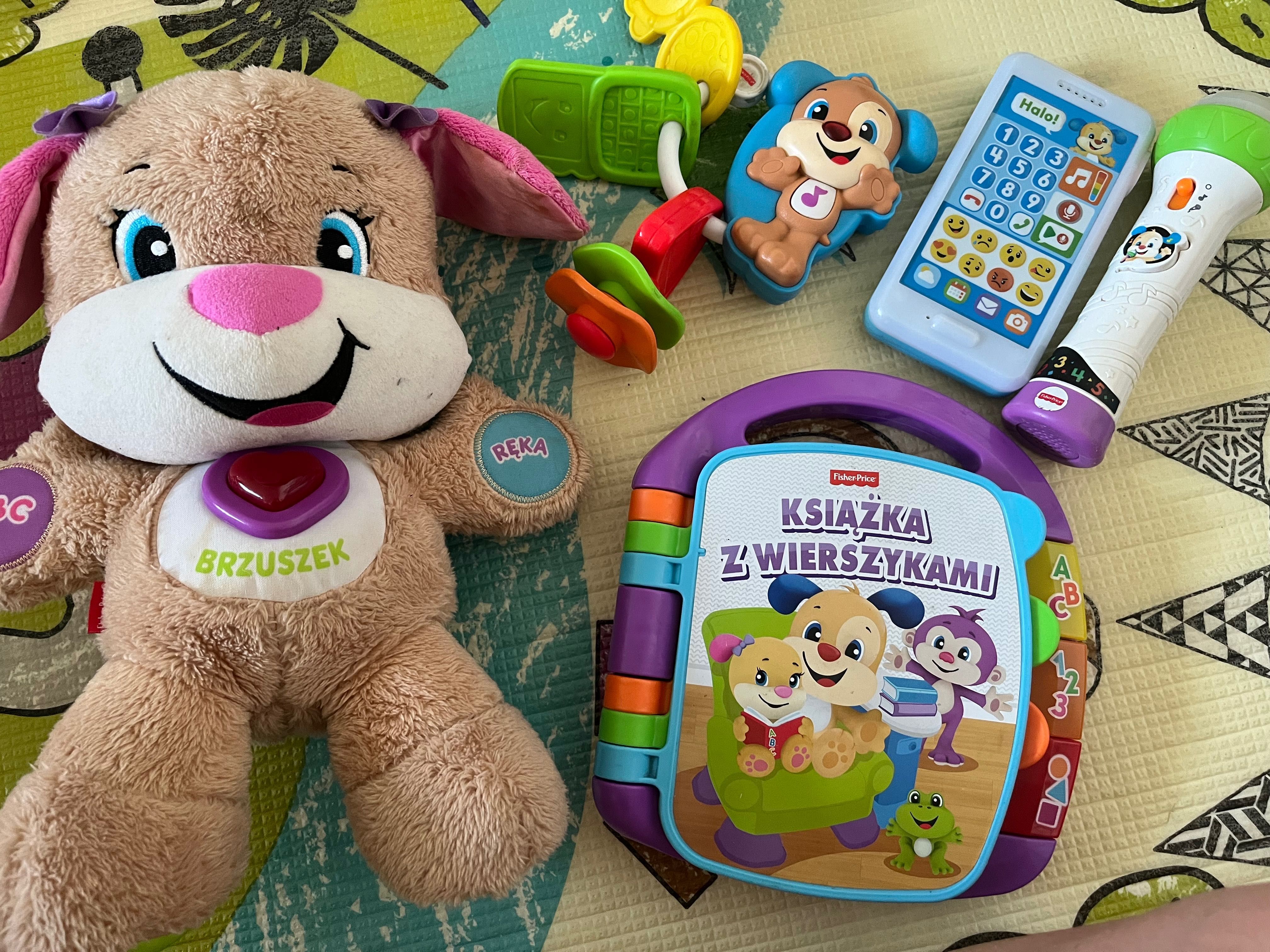 Fisher Price miś uczniaczek książeczka klucze ucz się i baw! Grający