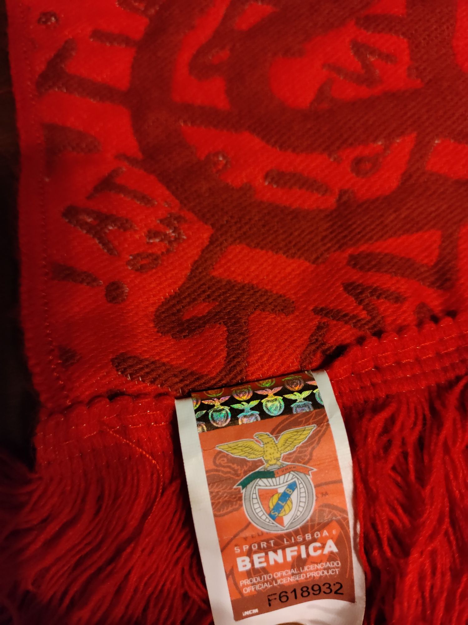 Cachecol Vermelho Futebol SLB Sport Lisboa Benfica SLBenfica