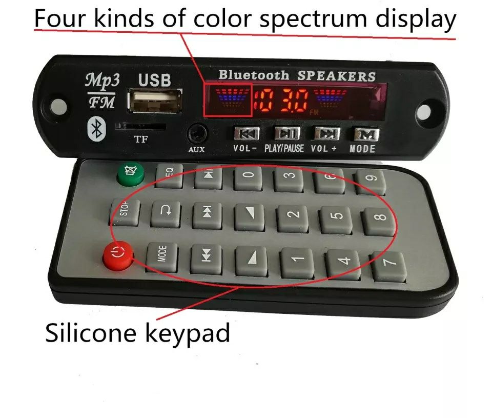 ‼️Модуль Mp3,Мп3, Wma, Flac, Bluetooth 5.2+ USB/SD/FM/AUX Декодер
