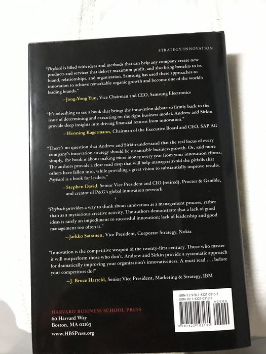 Livro Payback : a recompensa da inovação