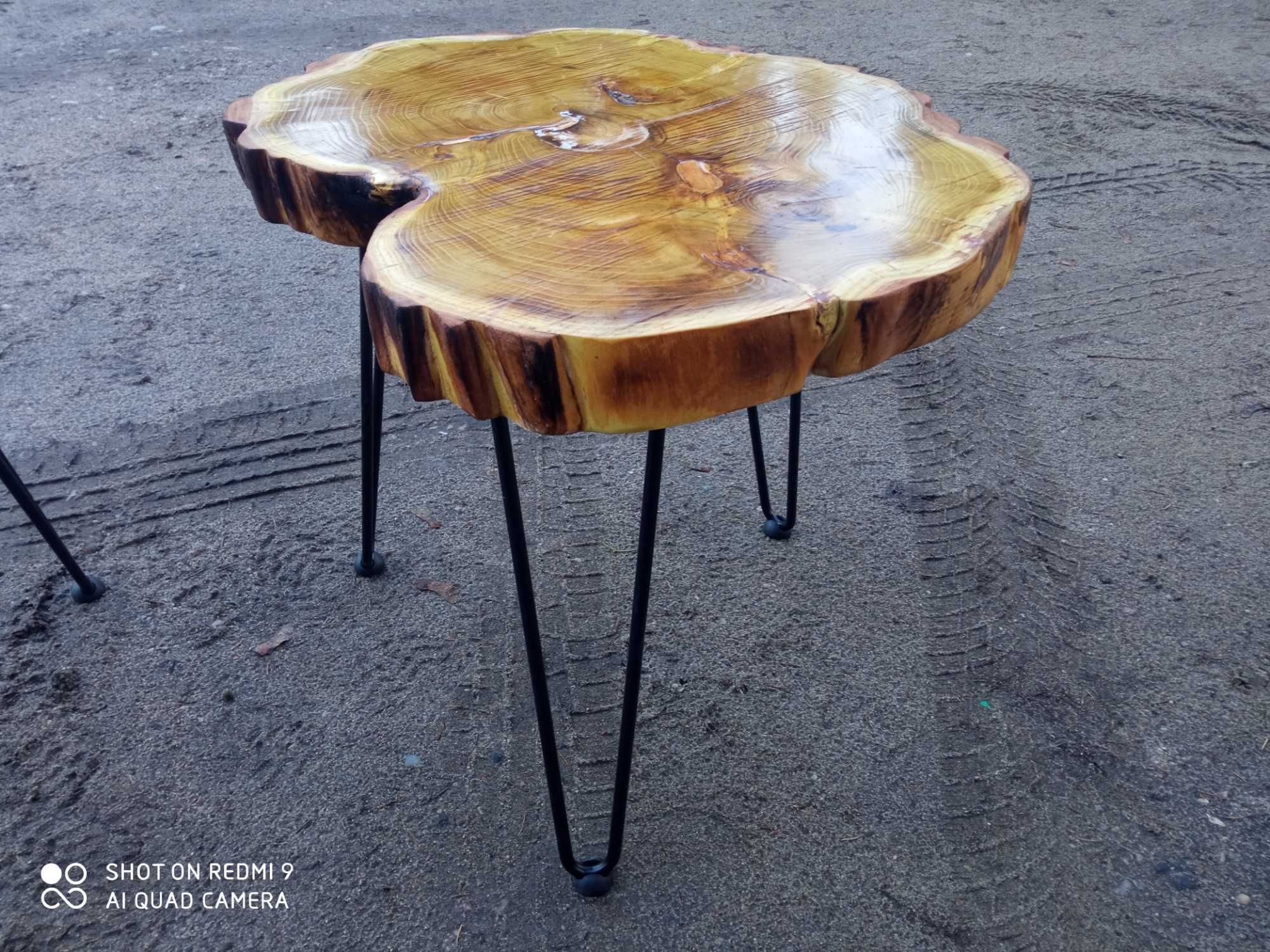 Stoliki z plastra drewna AKACJA rękodzieło stolik kawowy
