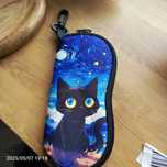 Nowe cudne etui na okulary pianka neoprenowa kot