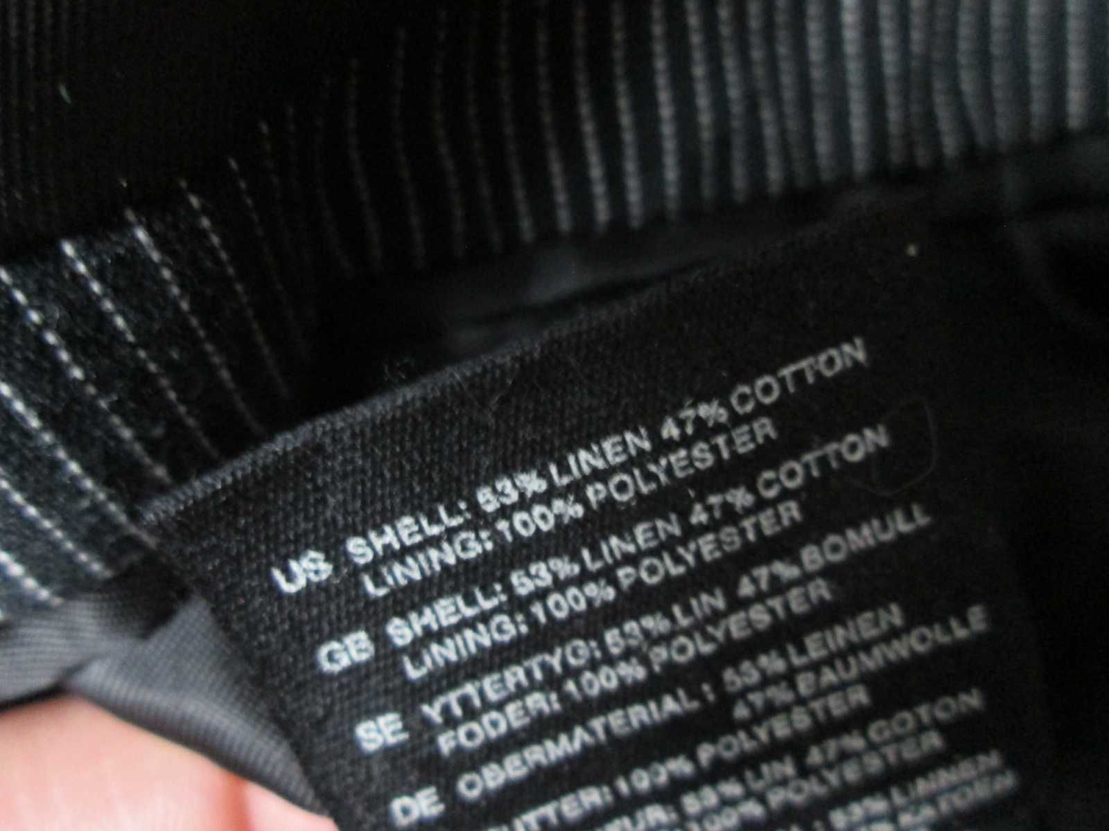 H&M czarna w prążki lniana męska marynarka len bawełna jak nowa 48 M