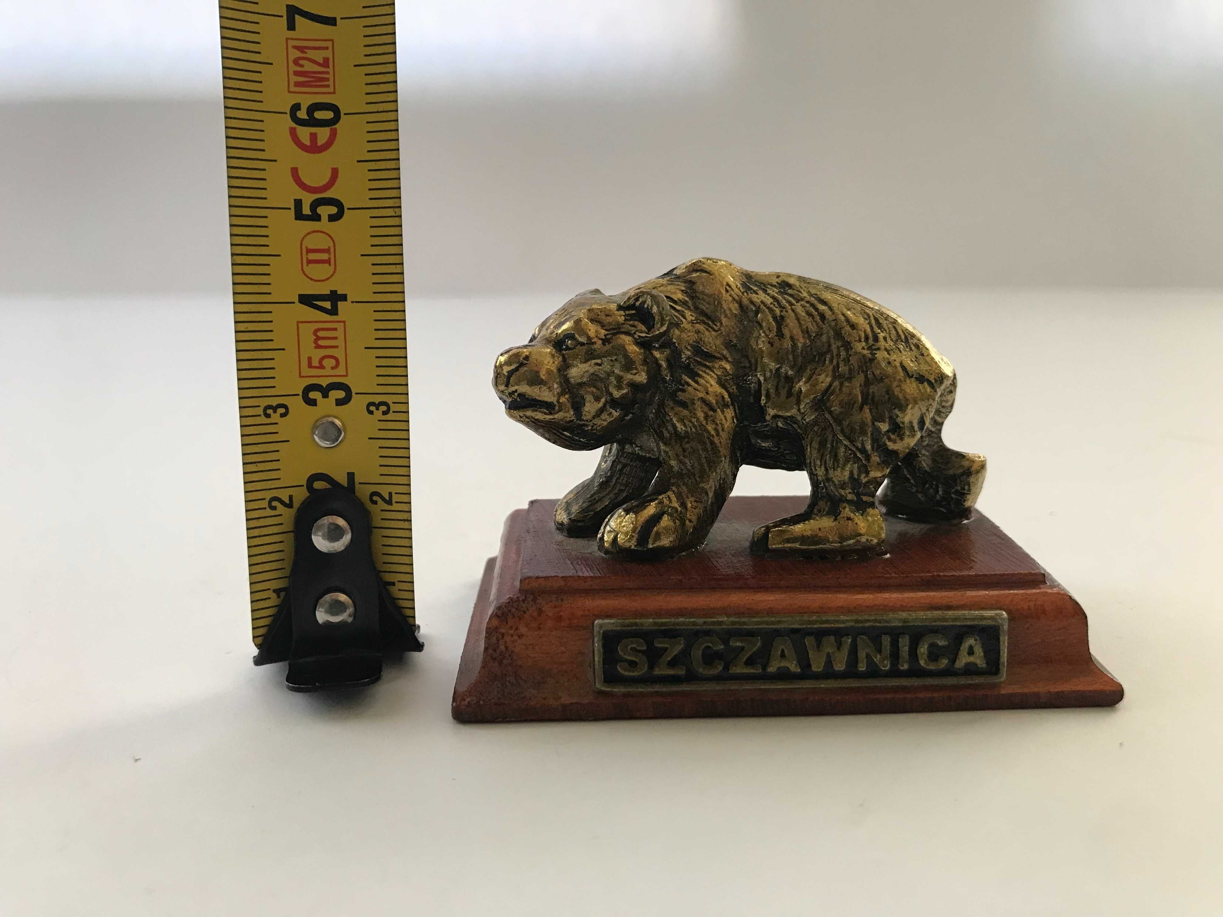 Figurka niedźwiedź metal retro vintage cepelia szklana ceramiczna