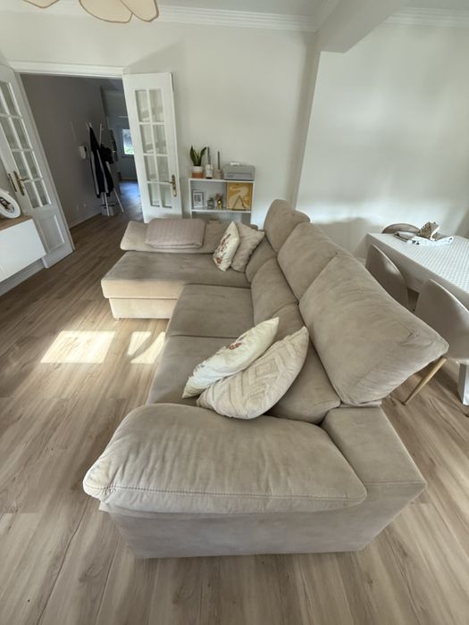 Sofá de 3 lugares com chaiselong / sofa cama