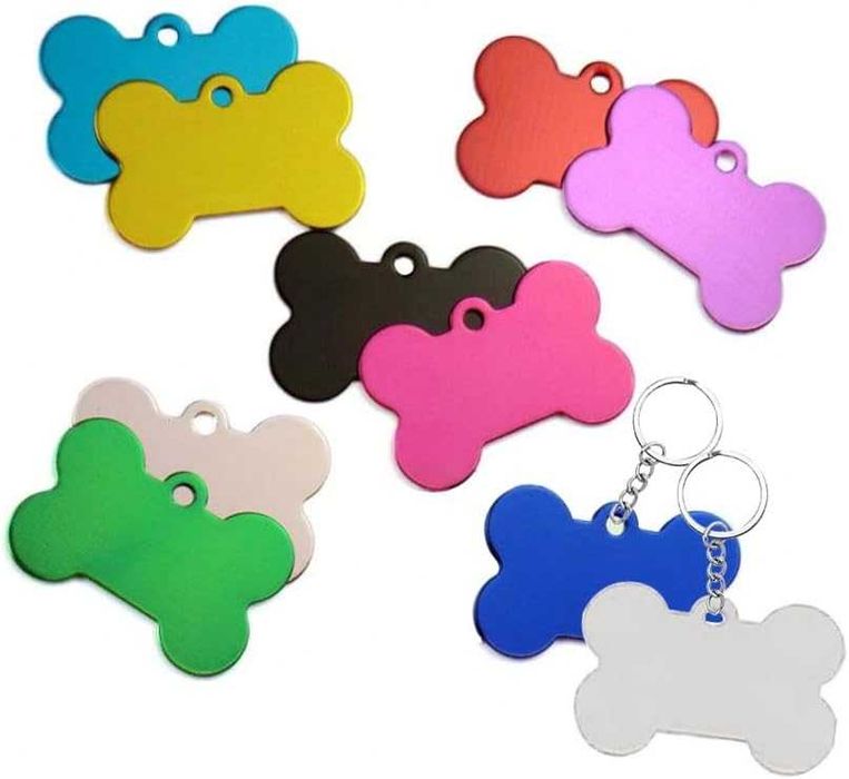 Chapinhas Metálicas Personalizadas para Cães (frente e verso)