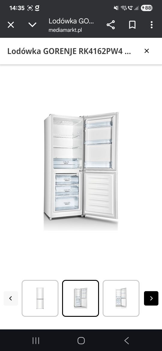 Nowa lodówka rk4162pw4 gorenje
