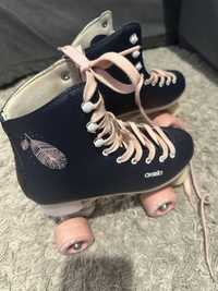 Wrotki figurowe Oxelo Quad 100 Blue Navy, rozmiar 37