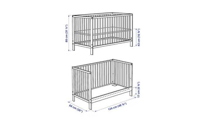 Łóżko dziecięce 60x120 cm, IKEA GULLIVER, białe