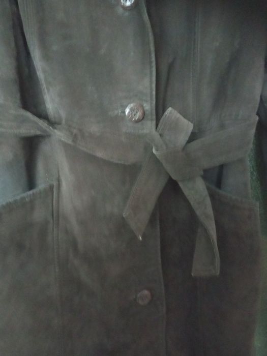 Дублёнка женская меховая,акрил,искусственный замша.Очень тёплая.С пояс