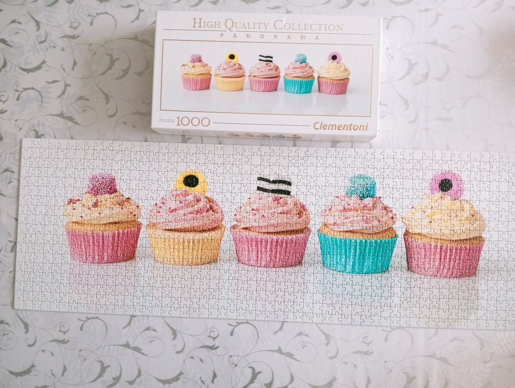J.Nowe puzzle Clementoni 1000 Ciastka Muffinki Panorama High Quality