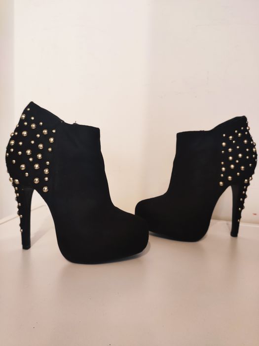 Atmosphere szpilki botki nowe 36 czarne cekiny buty damskie