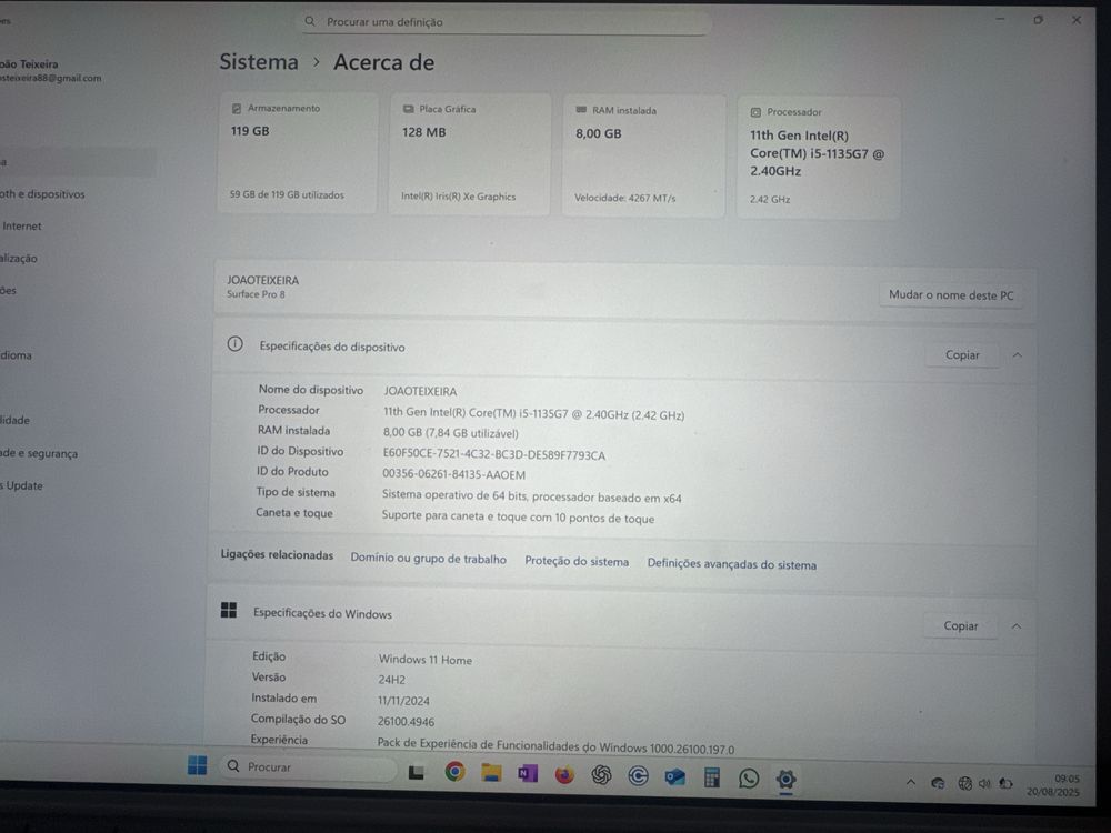 Surface Pro 8 ( COMO NOVO)