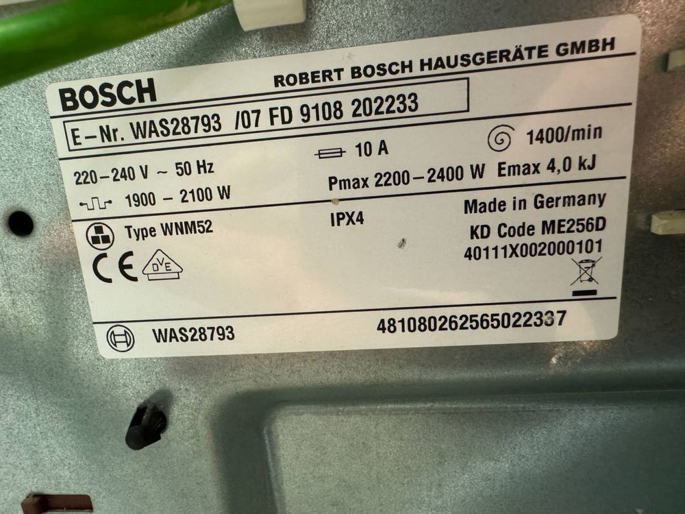 Пральна машина Bosch WAS 28793