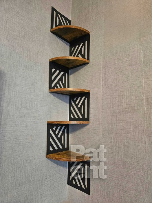 Loftowa narożna dekoracja ścienna kwietnik 5 poziomów wzór