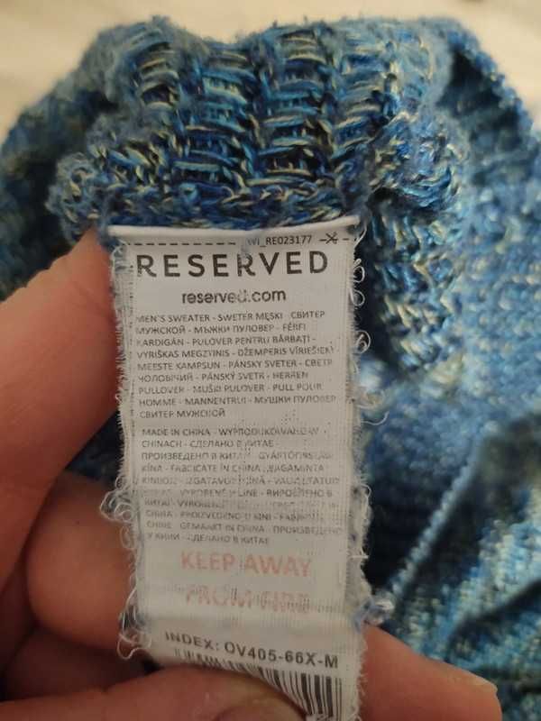 Niebieski Sweter Okrągły Dekolt Długi Rękaw Unisex Reserved Rozmiar M