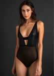 Venus body siateczkowe ze stringami ouvert z efektem wetlook ^44/46