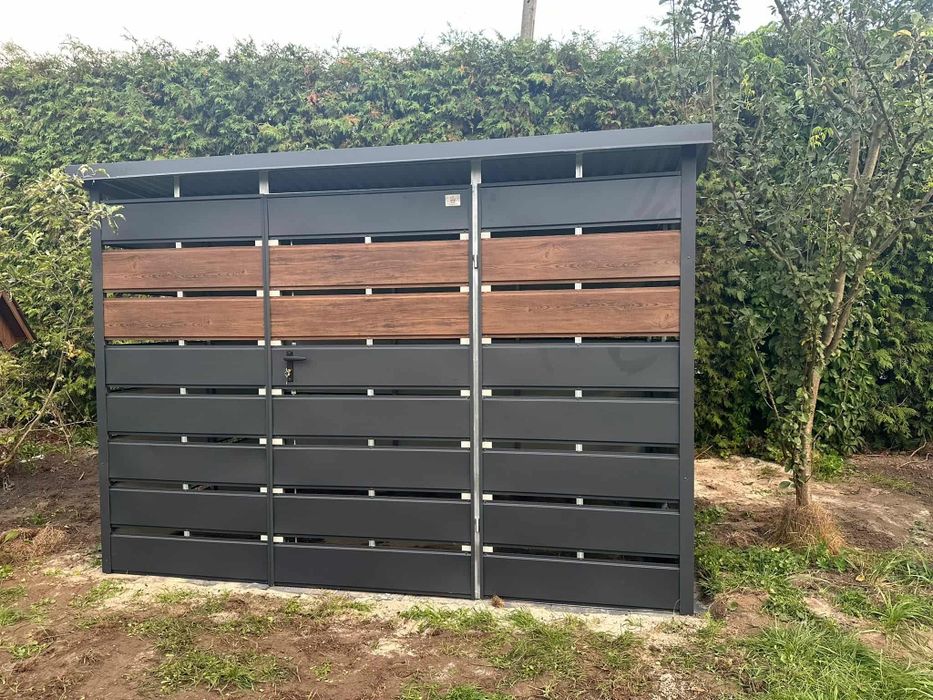 Wiata na śmieci. Pomieszczenie na śmieci. Wiatka śmietnikowa.