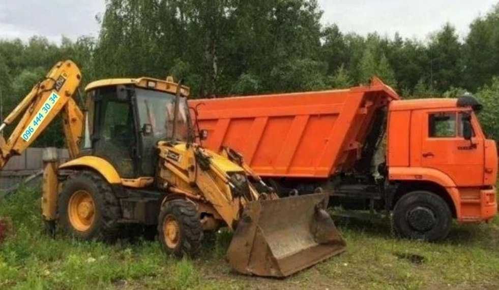 Экcкaвaтop Jcb3.Bывoз мycopa гpyнтa.Дoставкa cыпyчих мaтepиалoв 10-30т