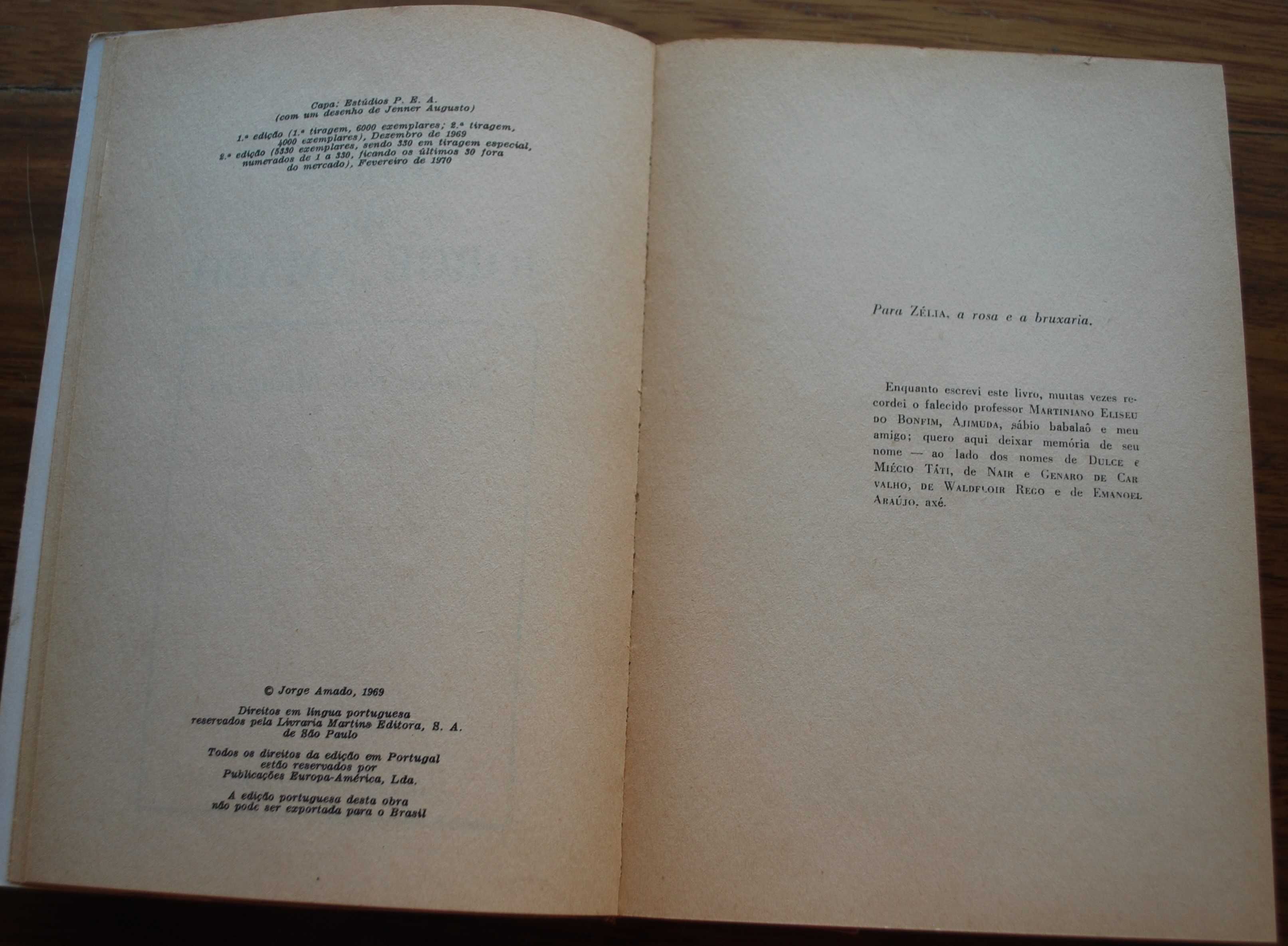 Tenda dos Milagres de Jorge Amado - Ano Edição 1970