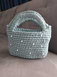 Torebka koszyczek handmade na szydełku baby blue