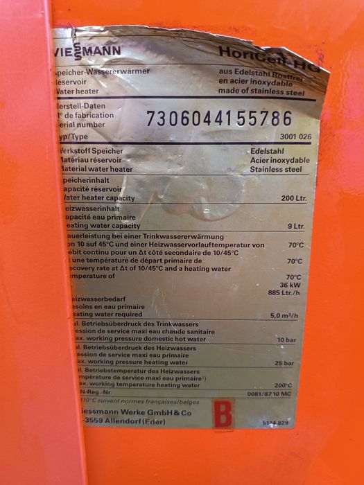 Bojler 200L Viessmann ze stali nierdzewnej