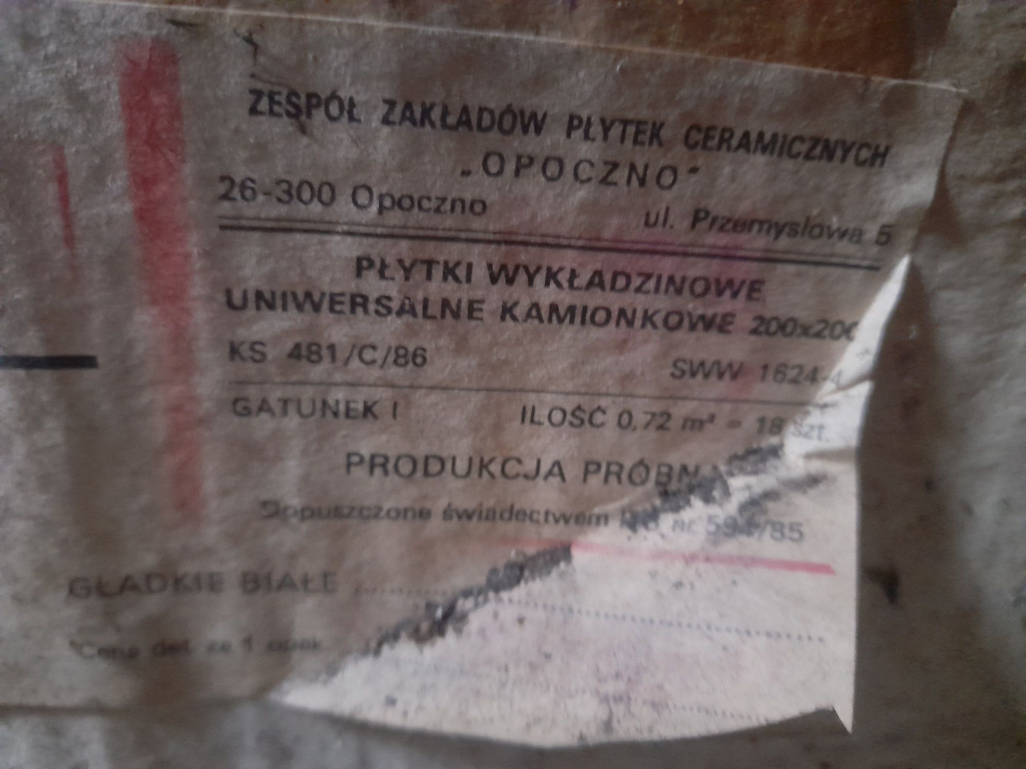 Glazura 15x15 terakota płytki kamionkowe 20x20 opoczno 40 metrow