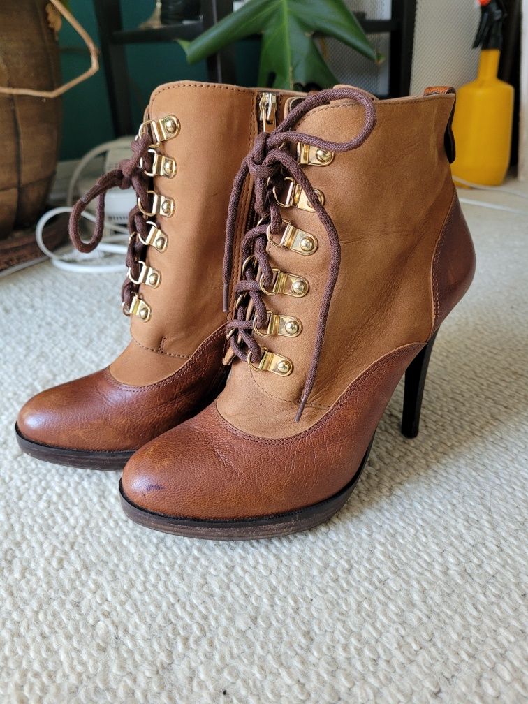 Botki wysokie kozaki szpilki 38 Kazar buty